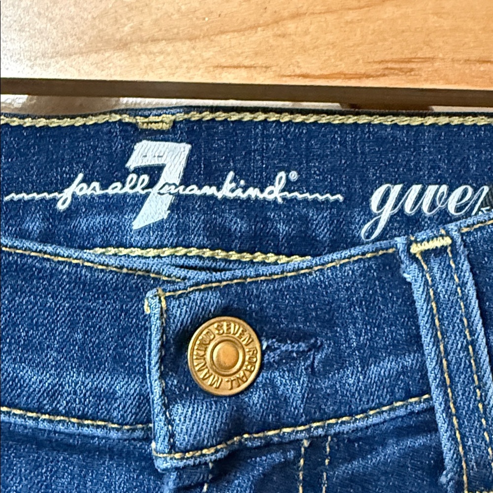 7 For All Mankind Dark Blue Denim Jeans - Picture 2 of 7
